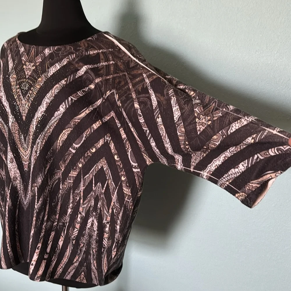 Chicos 3/4 sleeve brown sweater. - Picture 3 of 4